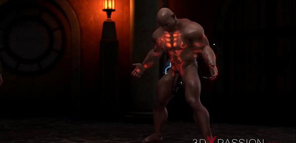  3dxpassion.com. Rite of passage. The monk turns into a man with big muscles in the ritual place fucking teenage sweet girl